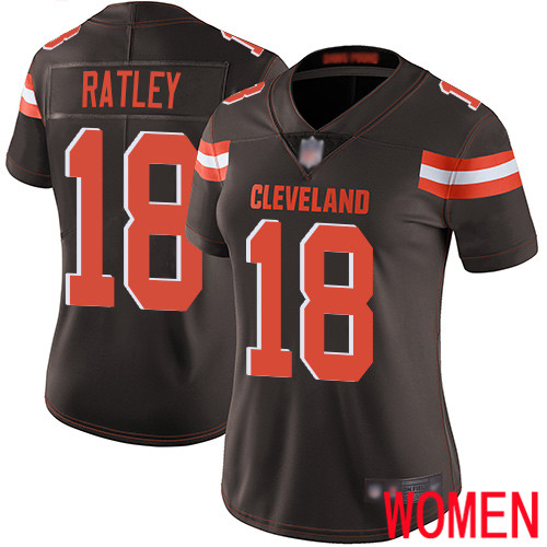 Cleveland Browns Damion Ratley Women Brown Limited Jersey #18 NFL Football Home Vapor Untouchable->women nfl jersey->Women Jersey